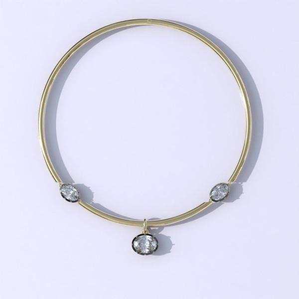 11ctw Oval Cut Vintage Pendant Torque Necklace