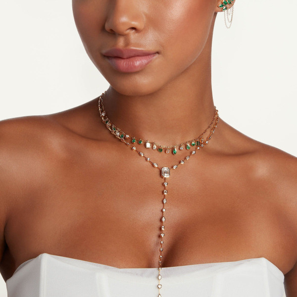 4.5ctw Multi-cut White Sapphire Dainty Y Necklace