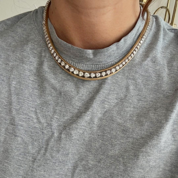 14ctw Round Cut Matte Vintage Collar Necklace
