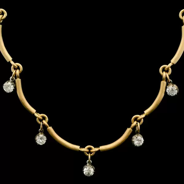 15ctw Round Cut Vintage Pendants Scallop Chain Necklace