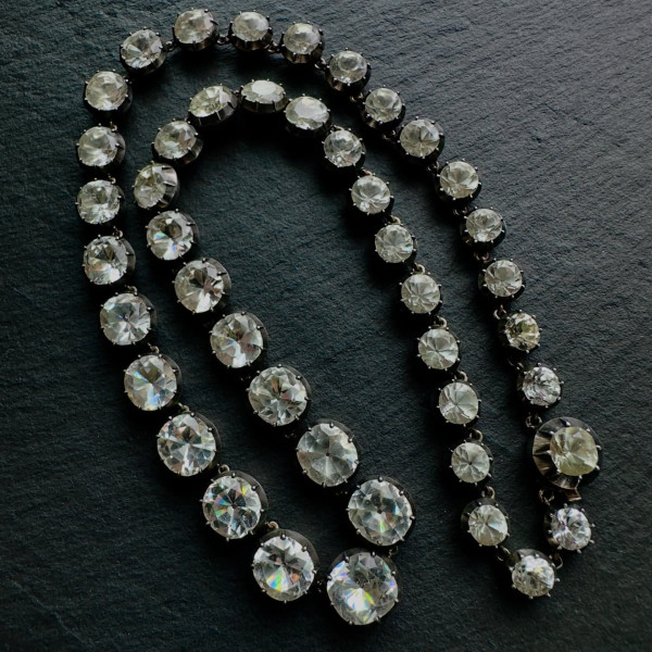80ctw Cushion and Round Cut Victorian Style Rivière Necklace