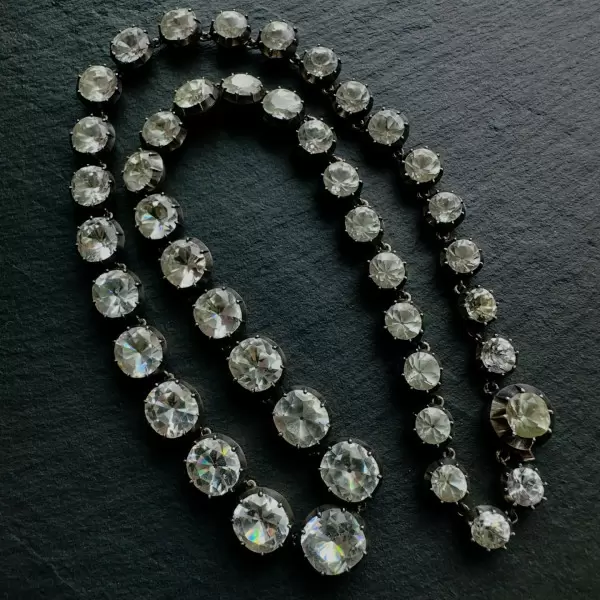 80ctw Cushion and Round Cut Victorian Style Rivière Necklace