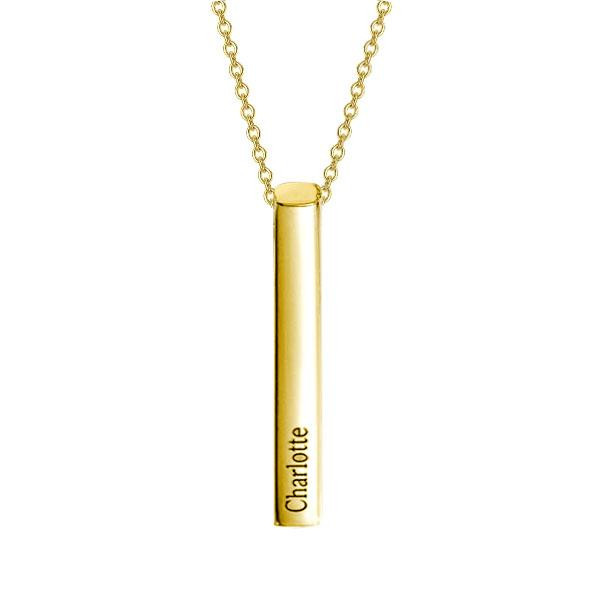 Bar Name Necklace in 14k Gold Plating