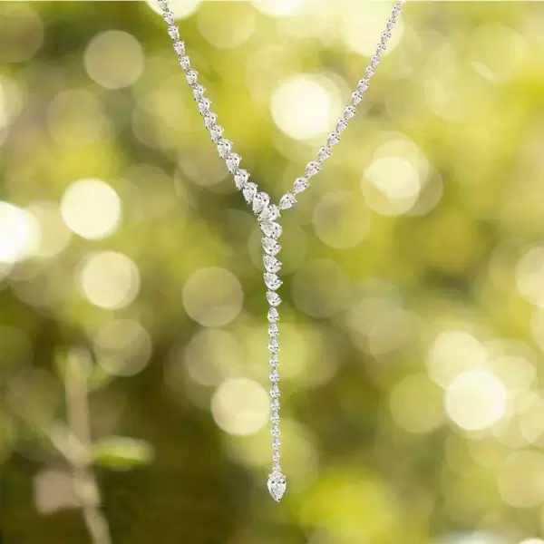23.5ct Pear Cut White Sapphire Necklace