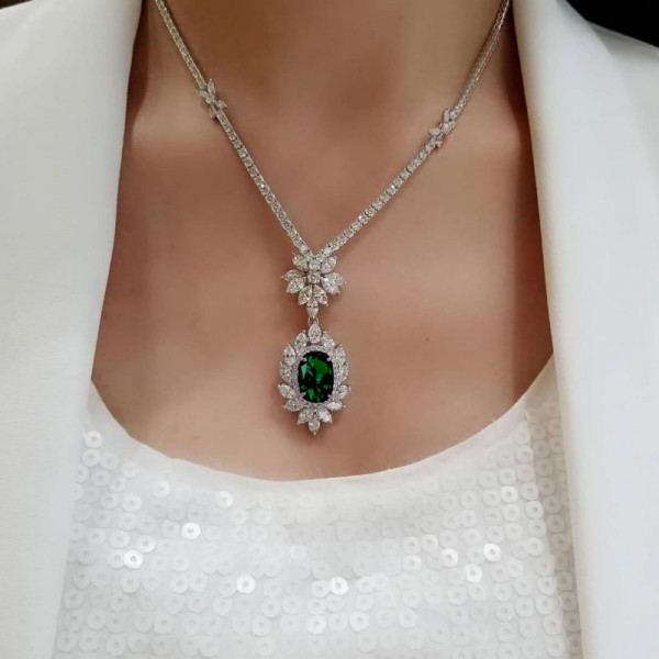 20ctw Oval Cut Ruby Halo Pendant Necklace