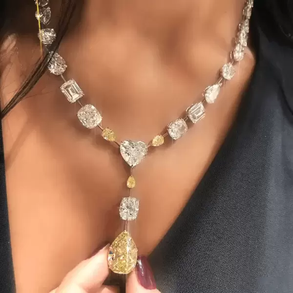 Halo Heart Exquisite Cut Gemstone Necklace