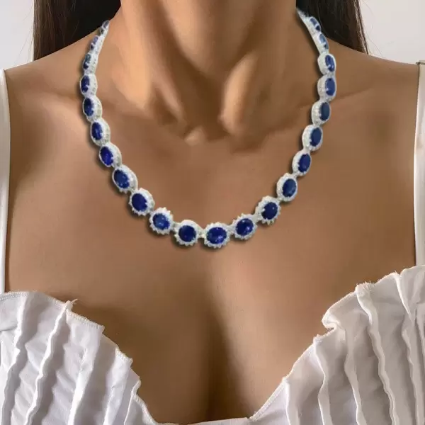 Royal blue statement necklace store