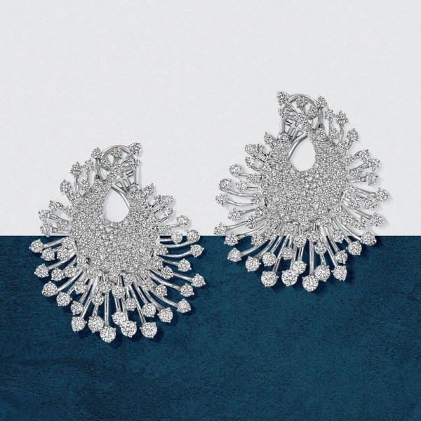 Contemporary Style Clustered Firework Statement Earrings