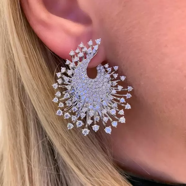 Contemporary Style Clustered Firework Statement Earrings