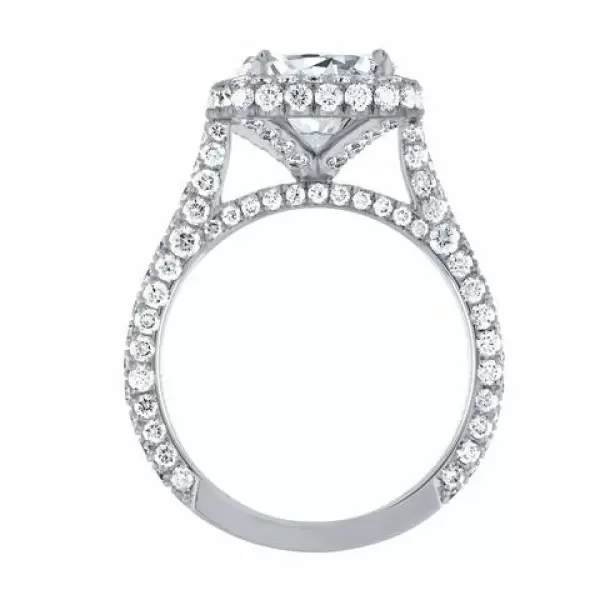 4ct Radiant Cut White Sapphire Engagement Ring