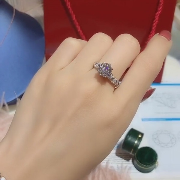 Handmade 2.0 CT 8-Prong Round Cut  Engagement Ring in Sterling Silver