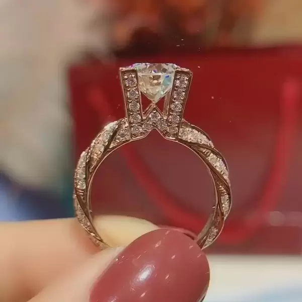 2ct Round Cut White Sapphire Engagement Ring