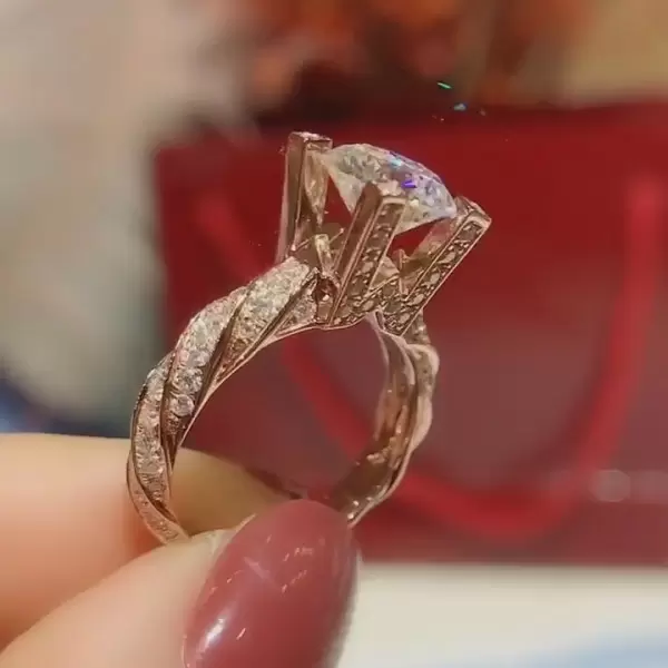 2ct Round Cut White Sapphire Engagement Ring