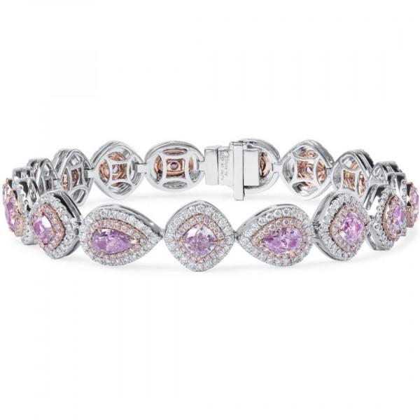 Fashion Pink Sapphire Wrist Chain Bracelet