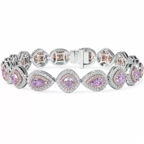 Fashion Pink Sapphire Wrist Chain Bracelet