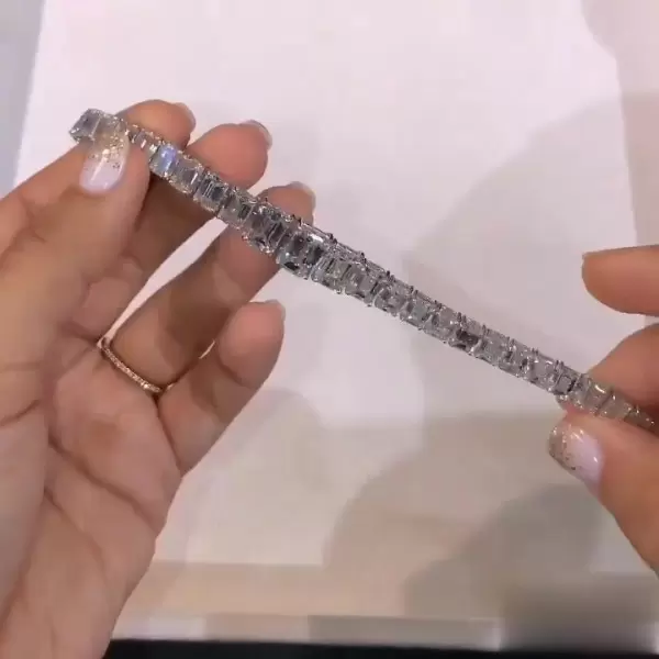 Emerald Cut White Sapphire Bracelet