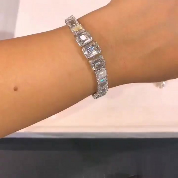 Emerald Cut White Sapphire Bracelet