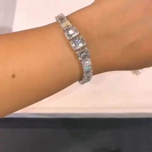 Emerald Cut White Sapphire Bracelet