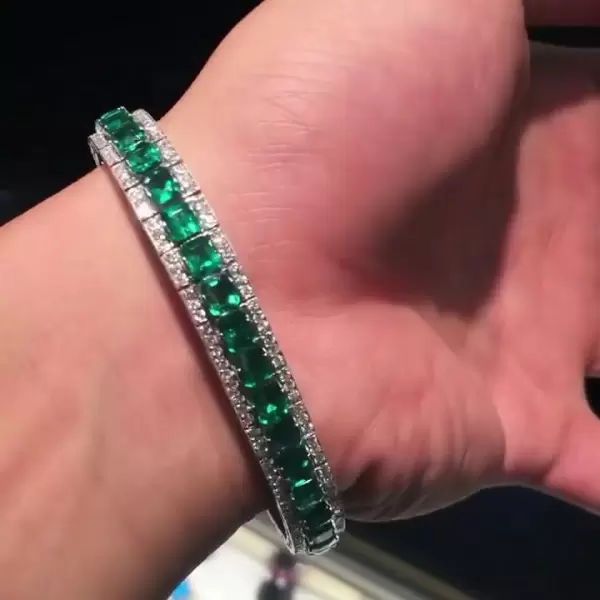 Sapphire and cheap emerald bracelet