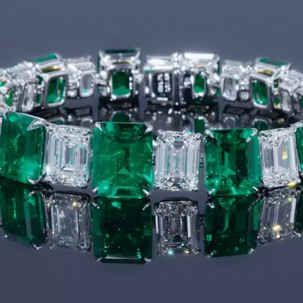 Luxury Emerald Cut Green Sapphire Bracelet