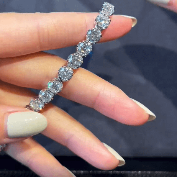 12ct Round Cut White Sapphire Bracelet  