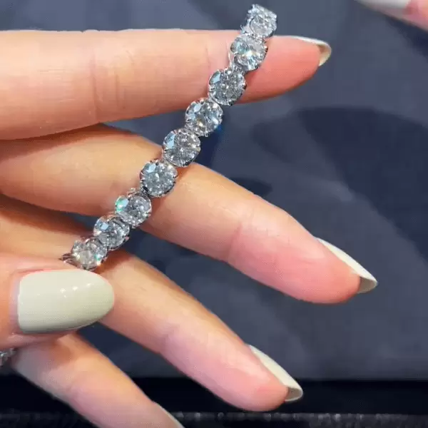 12ct Round Cut White Sapphire Bracelet  