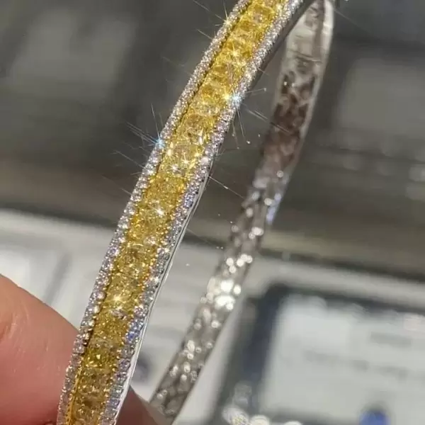 Princess Cut Yellow Sapphire Tennis Bangle