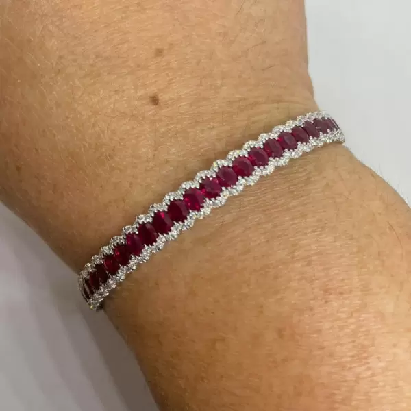 12.5ctw Oval Cut Ruby Bangle Bracelet