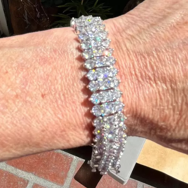 14.5ctw Radiant Cut White Sapphire Tennis Bracelet