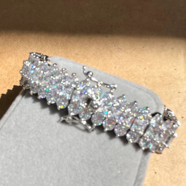 14.5ctw Radiant Cut White Sapphire Tennis Bracelet