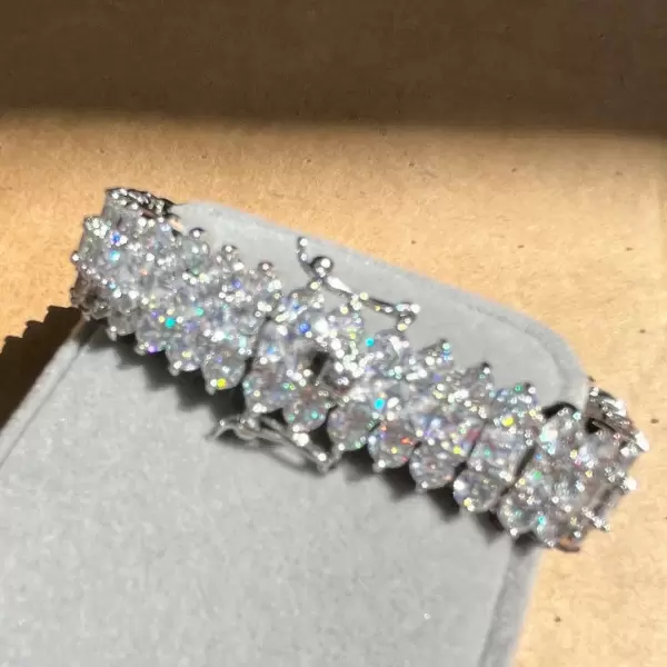 14.5ctw Radiant Cut White Sapphire Tennis Bracelet