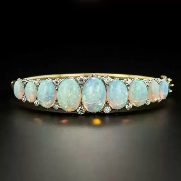 Victorian Style Oval Cut Opal Bangle Braclet