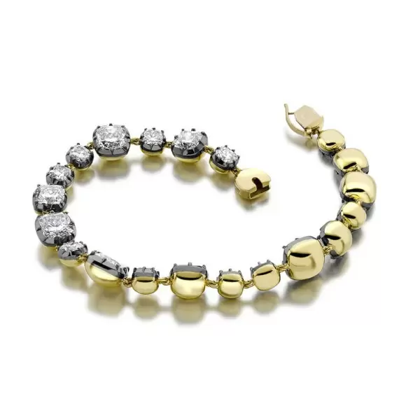22ctw Cushion Cut Button Back Bracelet