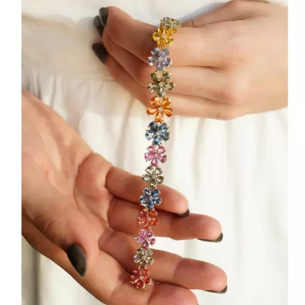 Multi gemstone flower bracelet store