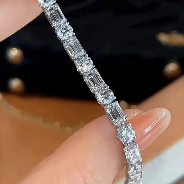 14ctw Round and Emerald Cut Tennis Bracelet