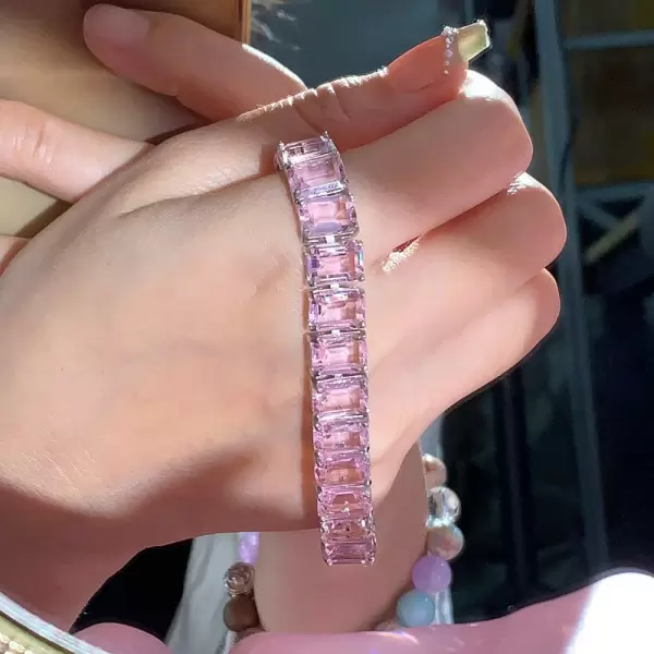 50ctw Emerald Cut Unisex Tennis Bracelet