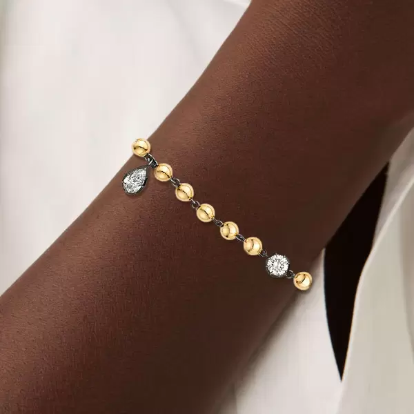 4ctw White Sapphire Georgian Art Deco Ball Chain Bracelet