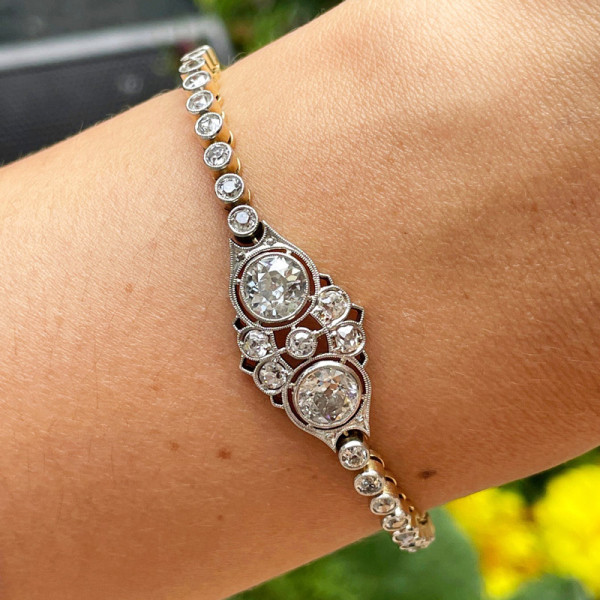 9ctw Round Cut Milgrain Vintage Tennis Bracelet