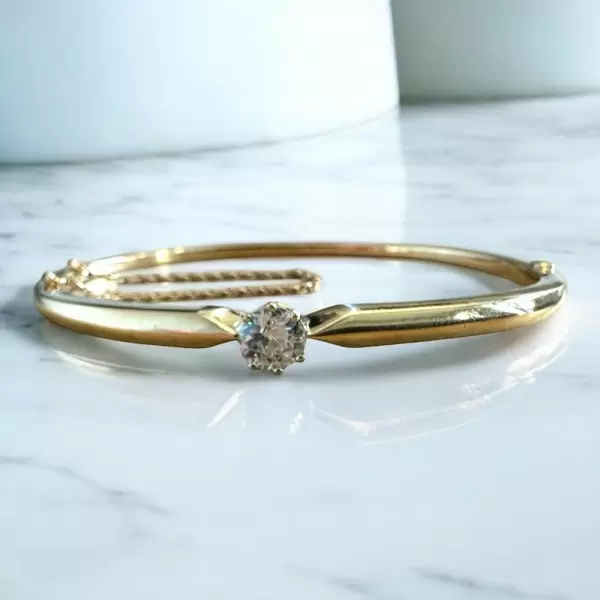 2ct Round Cut Knite Edge Vintage Bangle