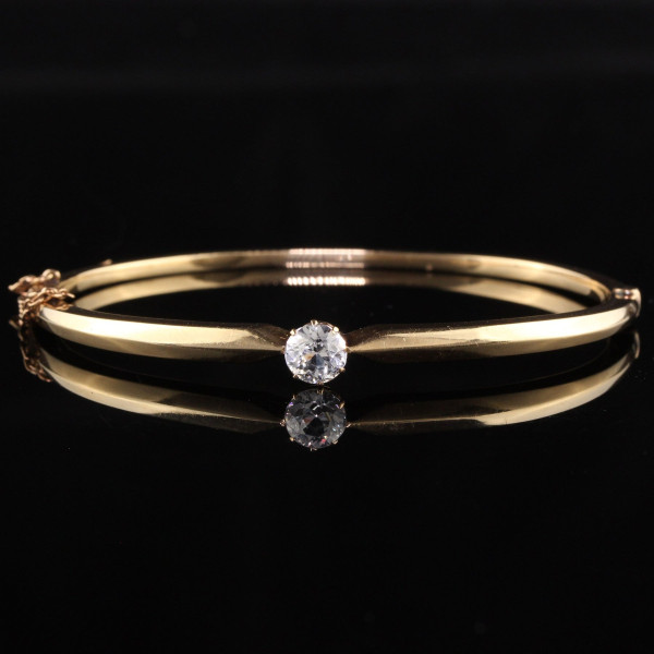 2ct Round Cut Knite Edge Vintage Bangle