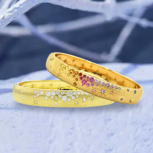 Flush Set Multicolor Sapphire Rainbow Starry Bangle