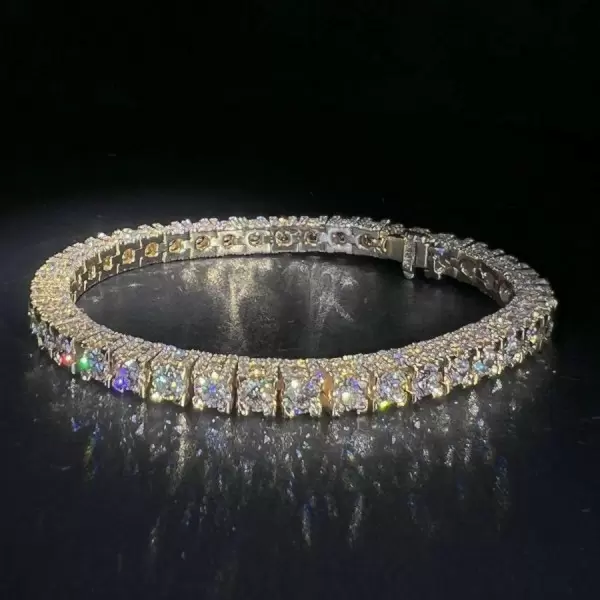 60ctw 9MM Round Cut Allover Paved Statement Bracelet