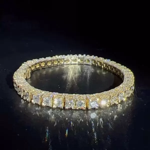 60ctw 9MM Round Cut Allover Paved Statement Bracelet
