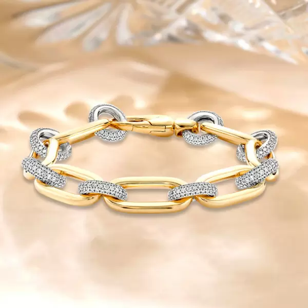 4.9ctw White Sapphire Paved Link Chain Statement Bracelet