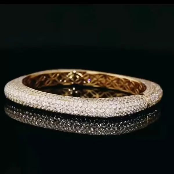 22ctw White Sapphire Allover Paved Square Bangle