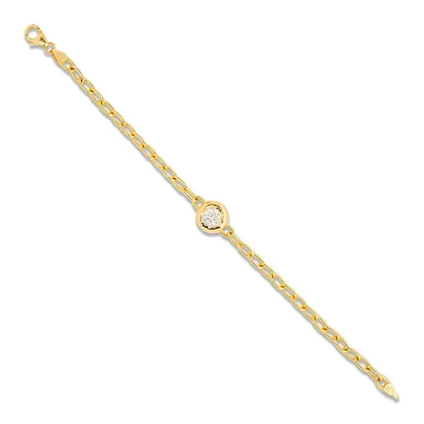 2.7ct Round Cut Pendant Link Chain Bracelet
