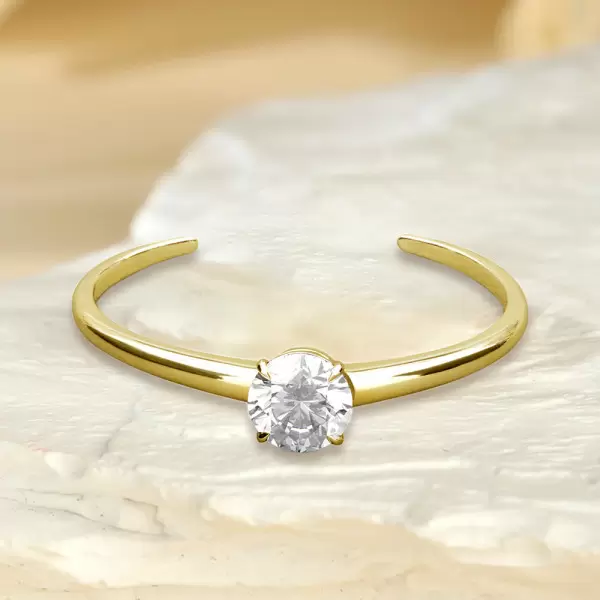 7ct Round Cut White Sapphire Modern Simple Cuff Bangle