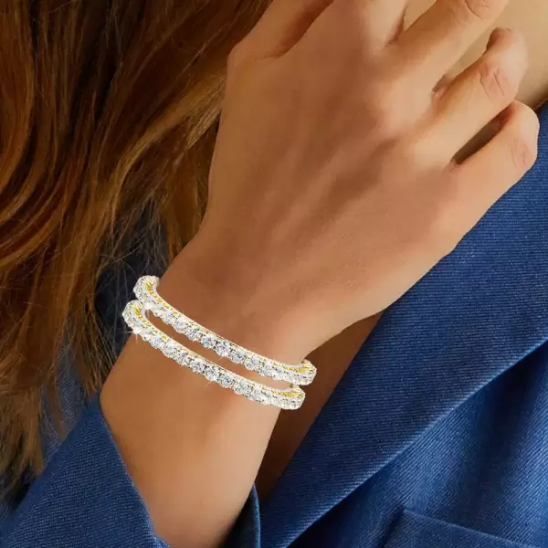 30ctw Round Cut Two Tone Eternity Bangle