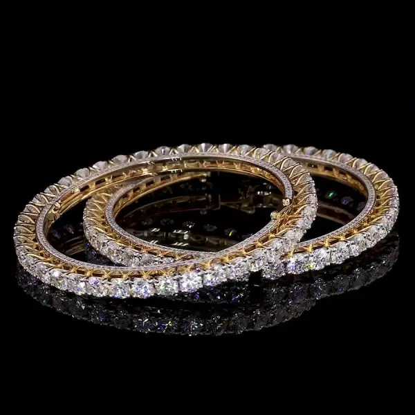 30ctw Round Cut Two Tone Eternity Bangle