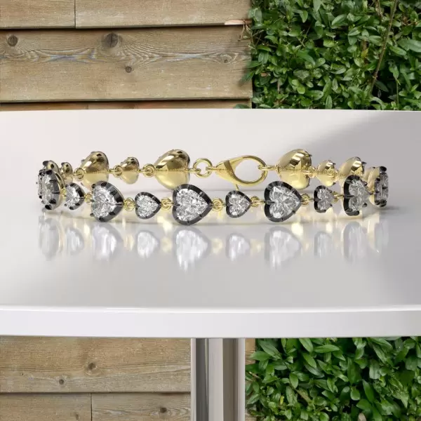 12ctw Heart Cut Two Tone Vintage Tennis Bracelet